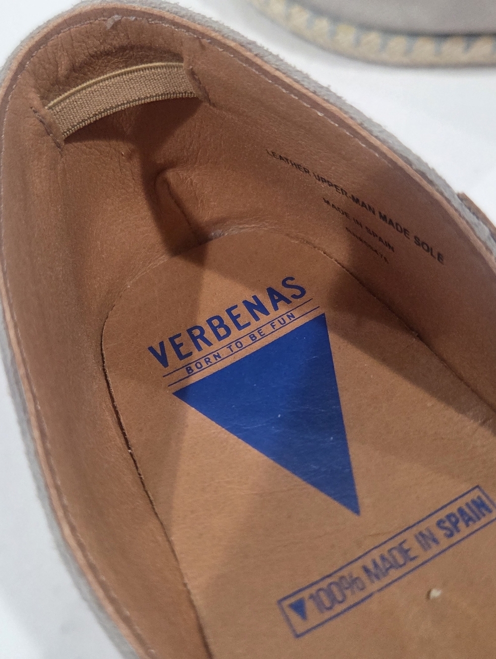 Verbenas Blue Leather Carmen Suede Slip On Espadrilles Womens Size 38 EU - Picture 9 of 15